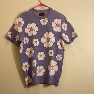 ASOS Purple Floral Short Sleeve Tee